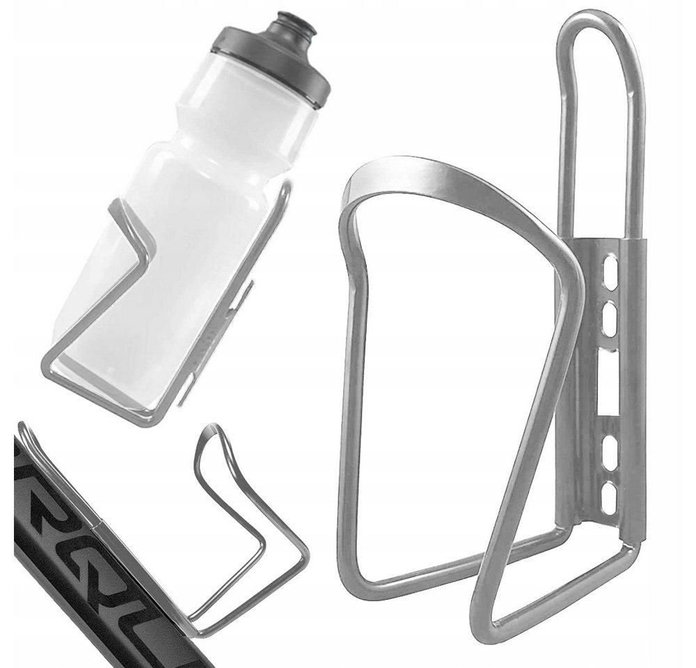 VERK GROUP Fahrrad-Flaschenhalter 2er Fahrrad Flaschenhalter Aluminium Schwarz Silber Universal, (Packung), 2er-Set aus Aluminium, Für Flaschen bis ca. 1,5 Liter Bild 5