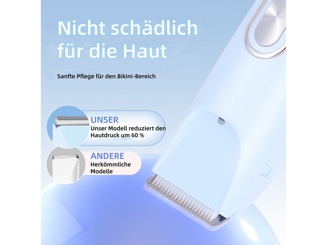 HATTEKER Epilierer HT-599, Aufsätze: 1 St., Damenrasierer, Bikini-Trimmer, 2-in-1 Bild 3