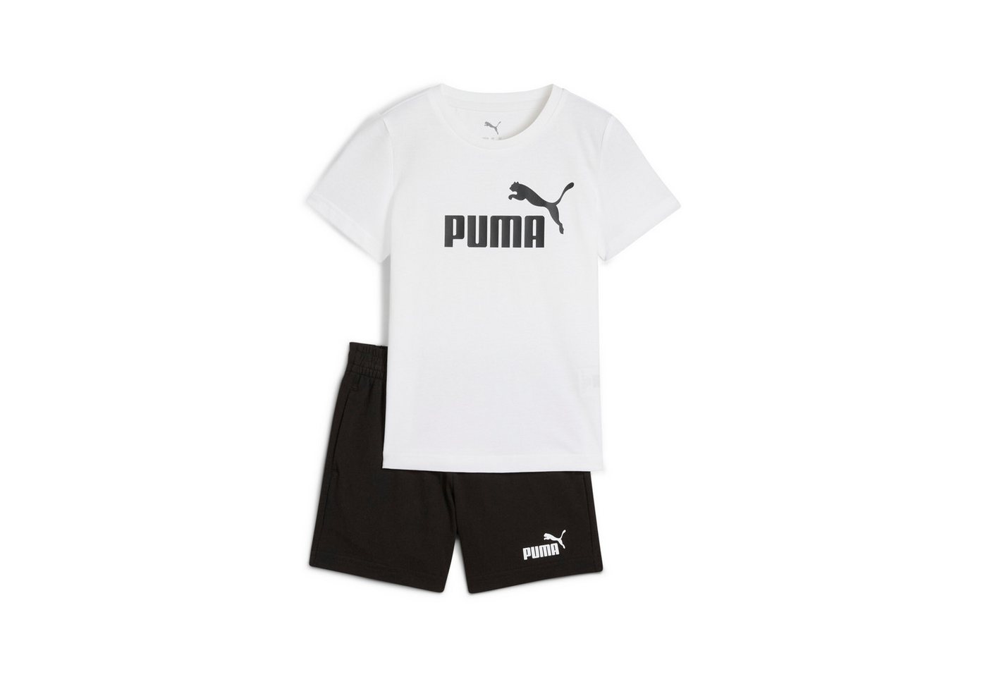 PUMA Trainingsanzug ESS NO1 LOGO TEE AND SHORTS SET PS (2-tlg), zweiteiliges Set, T-Shirt mit geripptem Rundhalsausschnitt Bild 3