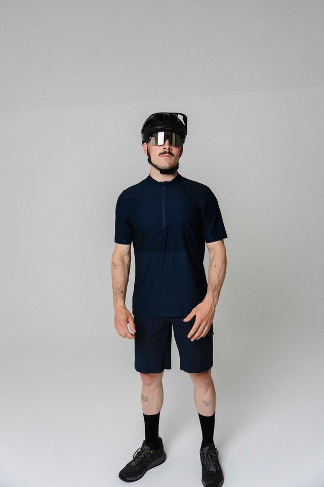 Gonso Radtrikot SITIVO Jersey Blue M Herren Fahrradtrikot mit Rückentasche, Half-Zip Trikot, Loose Fit Bild 4
