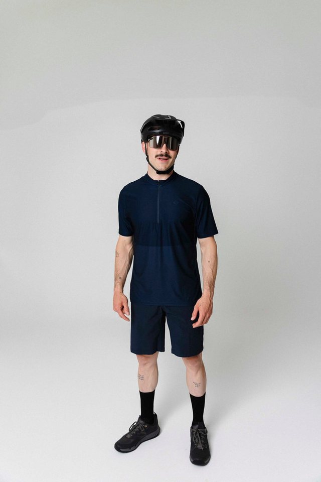 Gonso Radtrikot SITIVO Jersey Blue M Herren Fahrradtrikot mit Rückentasche, Half-Zip Trikot, Loose Fit Bild 5