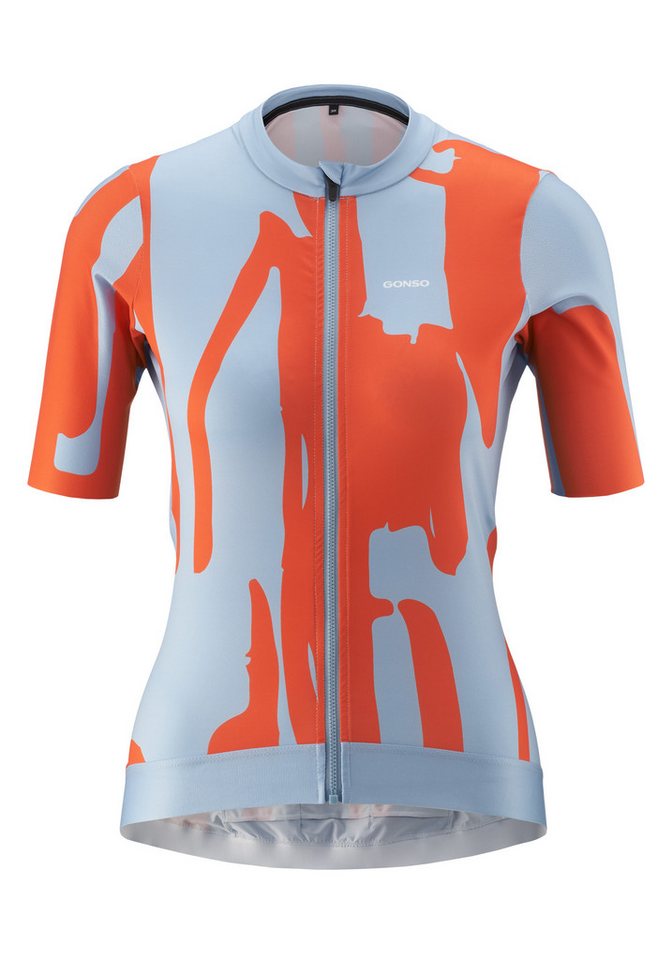 Gonso Radtrikot Road Jersey Print W Damen Fahrradtrikot, modernes Trikot mit 3-teiliger Rückentasche