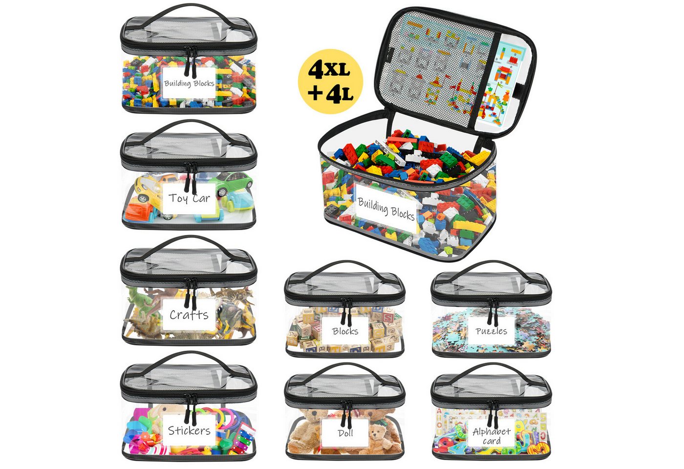 OSTWOLKE Aufbewahrungstasche Spielzeug-Aufbewahrungstaschen Spielzeug-Beutel Spielzeugsack (8-tlg) Bild 2