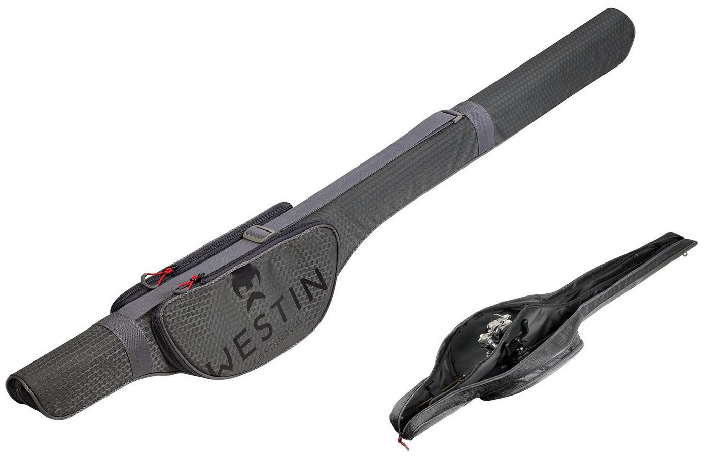 Westin Fishing Angelrutentasche W4 Rod Case Fits Rutenfutteral für 2 Ruten - 117cm 132cm 147cm 160cm (1-tlg), Expandierbare Rollentasche für größere Rollen Bild 3