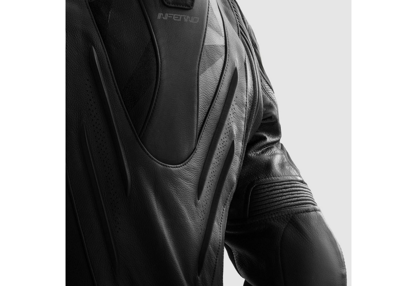 Rebelhorn Motorradjacke Inferno Motorrad Lederjacke Rückenprotektor enthalten,Verbindungsreißverschluss,Ellenbogenpro Bild 2