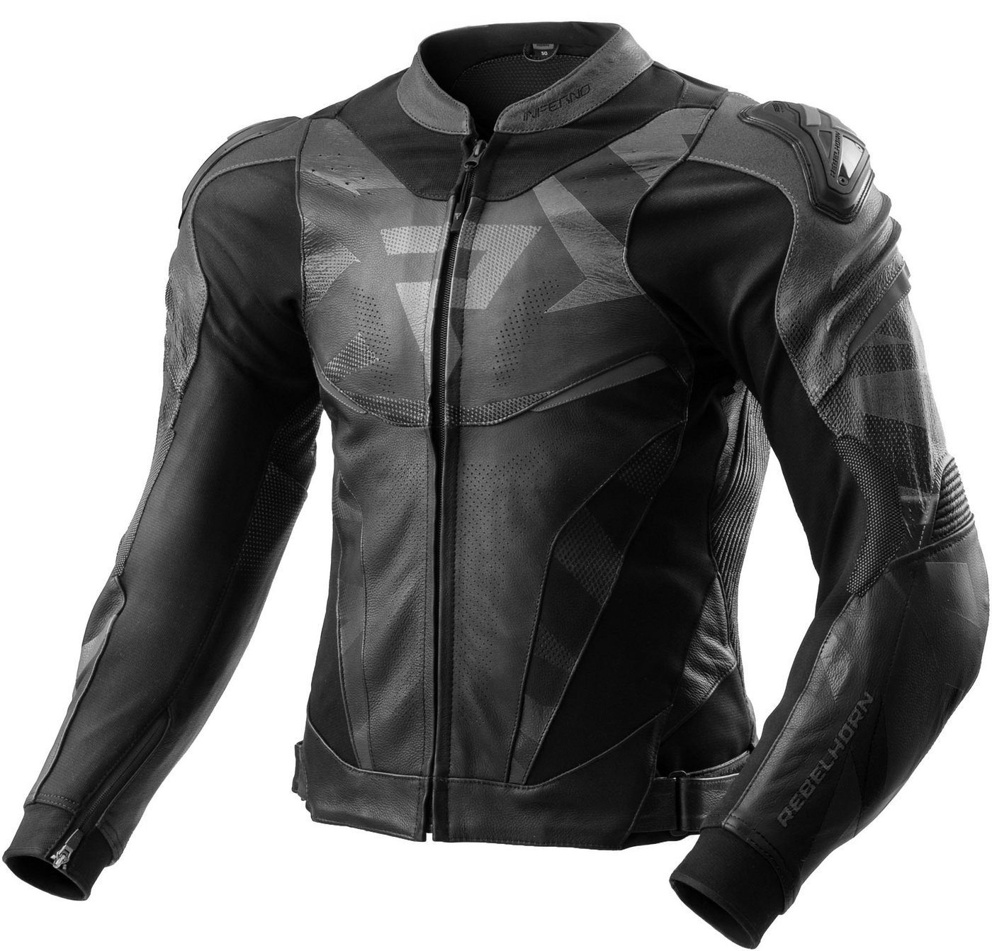 Rebelhorn Motorradjacke Inferno Motorrad Lederjacke Rückenprotektor enthalten,Verbindungsreißverschluss,Ellenbogenpro Bild 3