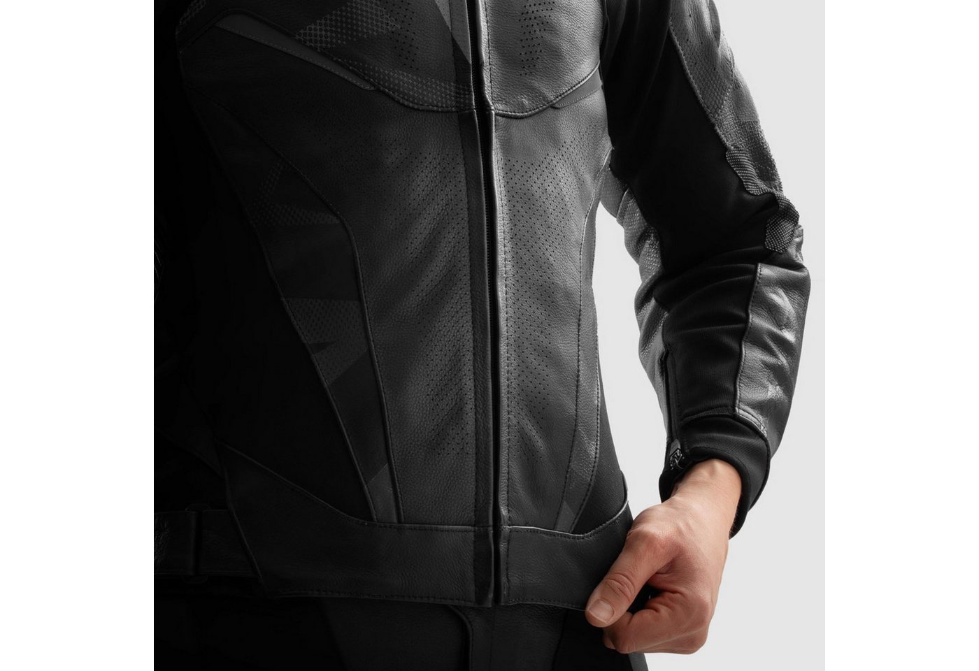 Rebelhorn Motorradjacke Inferno Motorrad Lederjacke Rückenprotektor enthalten,Verbindungsreißverschluss,Ellenbogenpro Bild 4