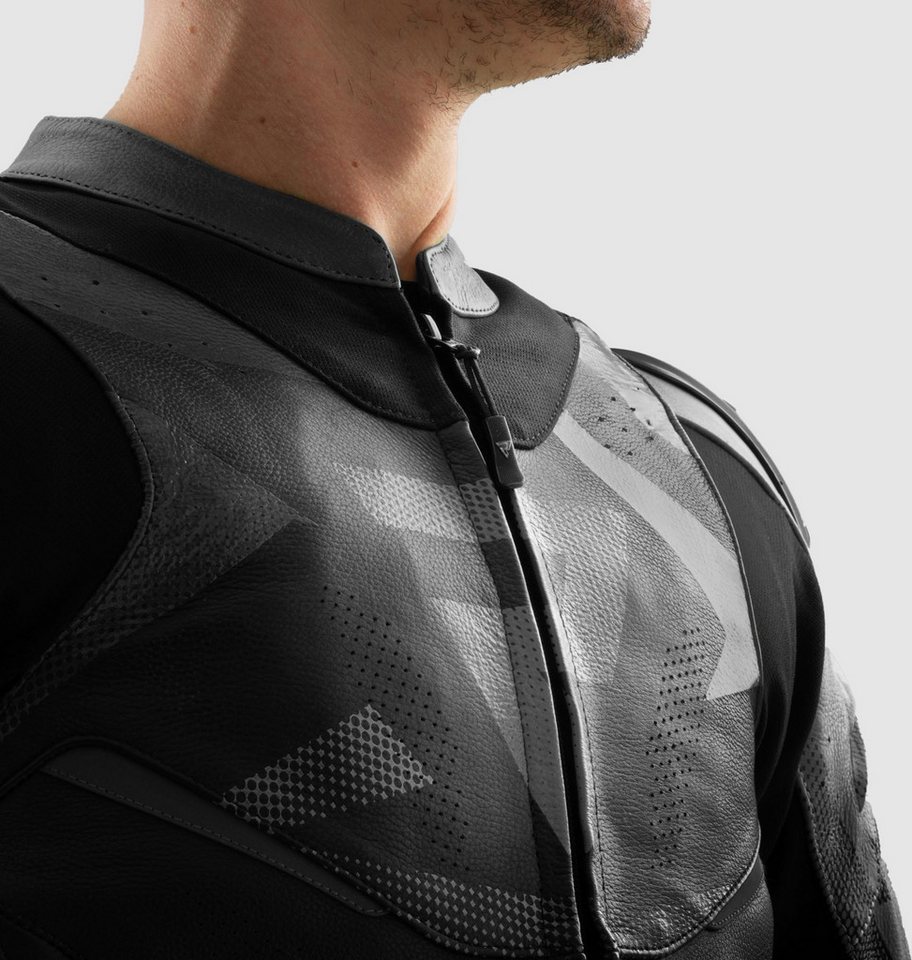 Rebelhorn Motorradjacke Inferno Motorrad Lederjacke Rückenprotektor enthalten,Verbindungsreißverschluss,Ellenbogenpro Bild 5