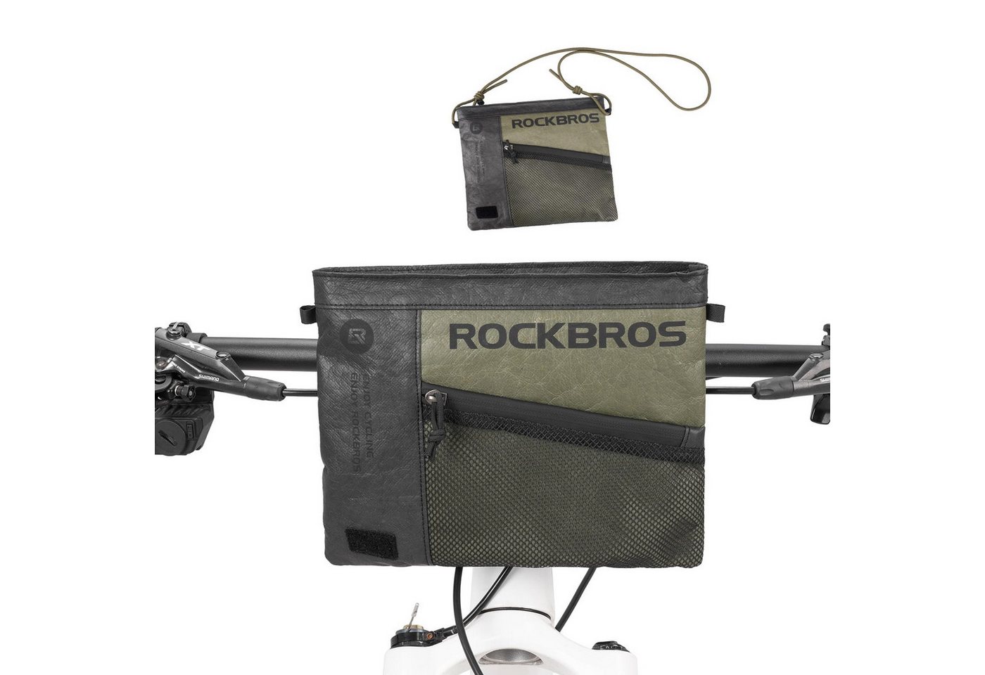 ROCKBROS Fahrradtasche Kleine Lenkertasche 1,5L, leicht, wasserabweisend, mit Schultergurt Bild 2