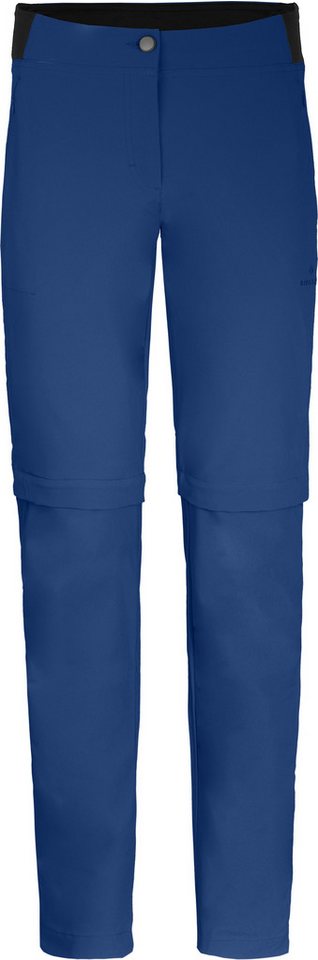 Bergson Outdoorhose AALBORG Vario Zipp-Off (slim) Damen Wanderhose, recycelt, elastisch, sportlich, Normalgrößen, blau