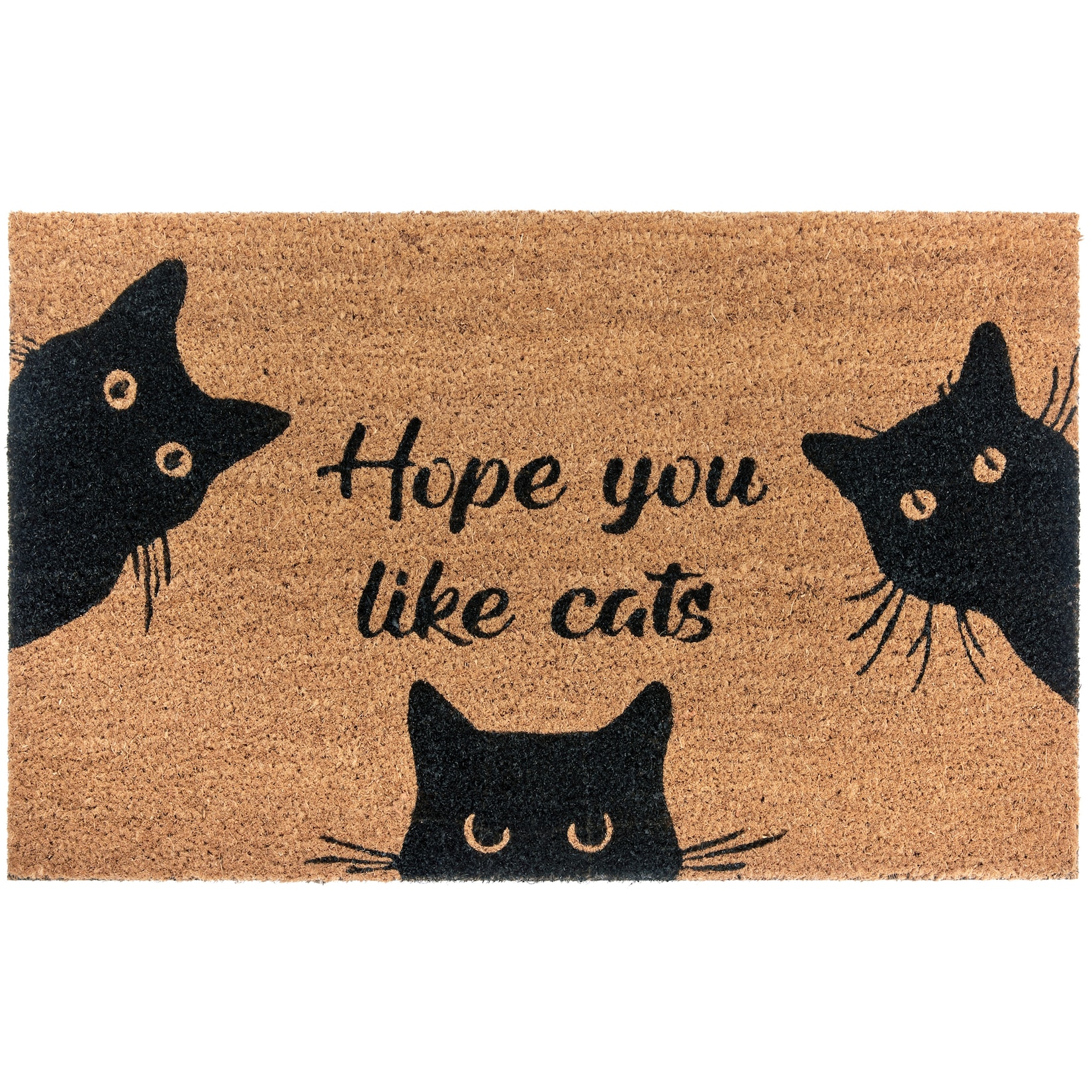 NYVI Fußmatte Cats - Wetterfest, Rutschfest, Langlebig, für Innen und Außen Größe:45x75 cm;Farbe:Hope You Like Cats