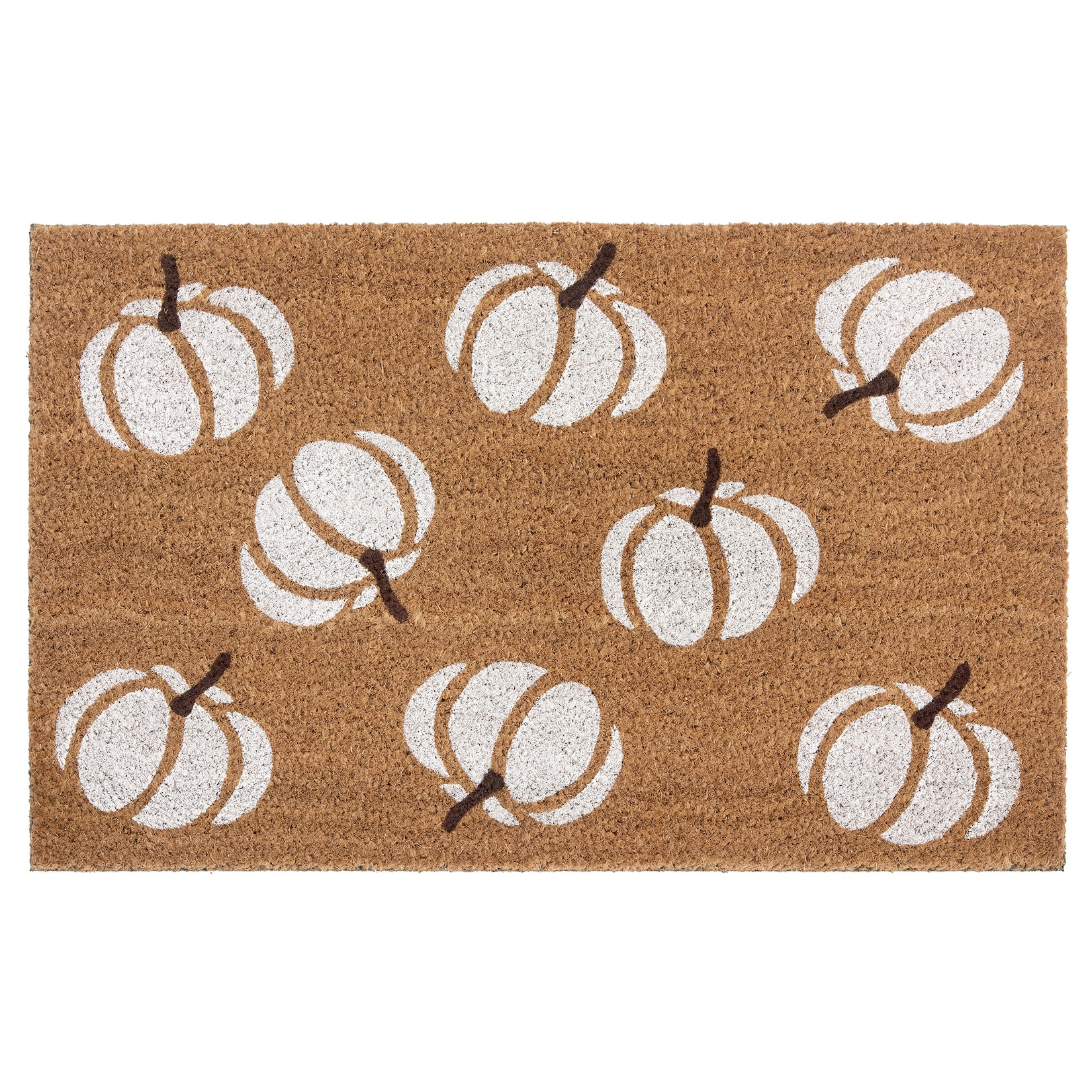 NYVI Fußmatte Kokos - Rutschfest, Wetterfest, für Innen und Außen Größe:45x75 cm;Farbe:Pumpkins White