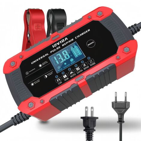 12v 10a Rotes 12v 10a Auto-batterieladegerät, 14,6v 10a Motorrad-ladegerät, Batterieladegerät Kompatibel Mit Blei-säure- Und Lithium-batterien.