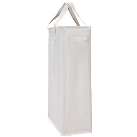 Wäschekorb, Schmaler Wäschekorb, Schmaler Wäschekorb Mit Klappgriff, Schmutzwäschekorb, Wäschekorb Für Feine Wäsche, Aufbewahrungsbox, Organizer, Cremeweiß