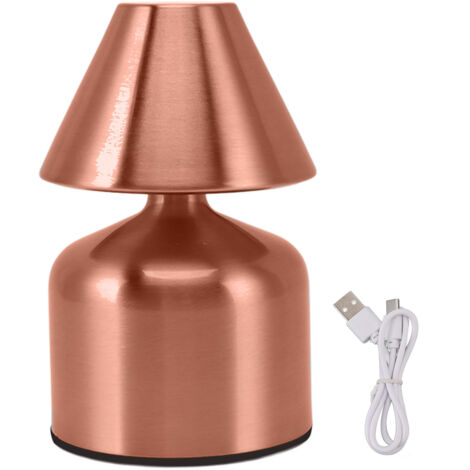 3-w-touch-schreibtischlampe Mit Stufenloser Dimmfunktion, 1800-mah-akku, Kabellos, 3 Farben, Wiederaufladbar, Nachttisch-/schreibtisch-/barlampe, Roségold