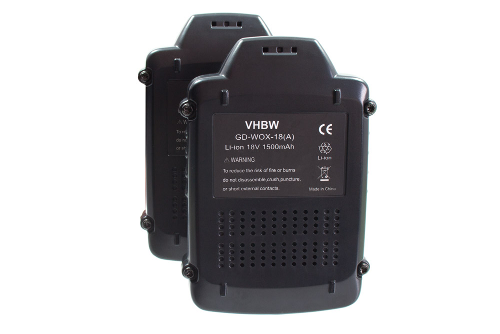 Vhbw 2x Akku Kompatibel Mit Worx Landroid L2000 Wr155e L Wr155e, L1000 Wr147e, L1500 Wr153e Werkzeug (1500 Mah, Li-ion, 18 V)