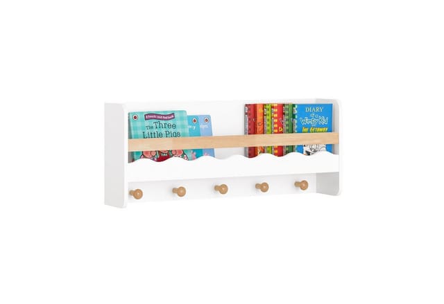 SoBuy Kindergarderobe mit Ablage Kinderregal Bücherregal Wandregal Weiß KMB78-W