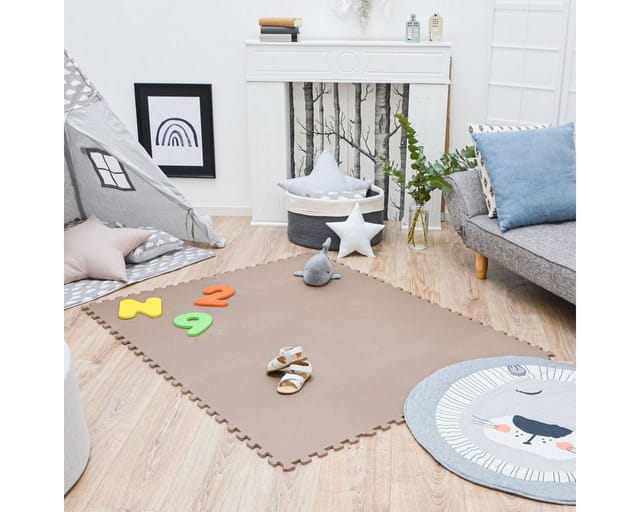 LittleTom Baby & Kinder Puzzlematte 30 x 30 cm 18 Teile Braun
