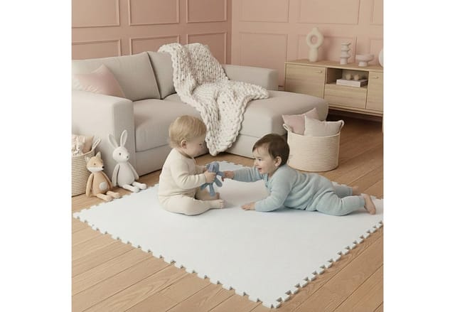 LittleTom Spiel- & Krabbelmatte 9 Teile 30 x 30 cm Weiß
