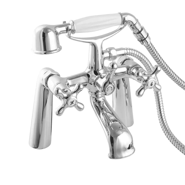 PaulGurkes Nostalgie Retro Wannenrandarmatur mit Handbrause