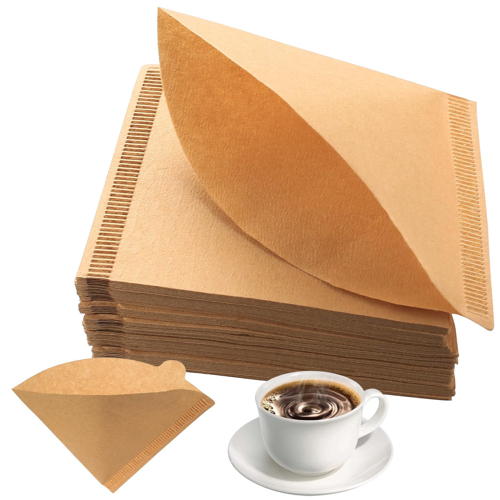 Packung Mit 200 Kaffeefiltern Aus Papier, Größe 1, Kompatibel Mit Ungebleichten Konischen Filtern Der Größe 01 Für Filterkaffeemaschinen (1 Bis 2 Tassen)