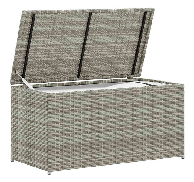 furnicato Gartenbox Poly Rattan 100x50x50 cm Grau
