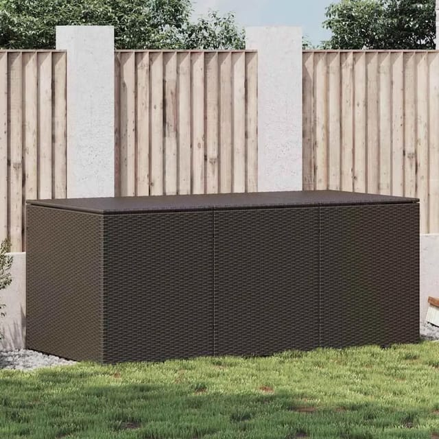 furnicato Gartenbox Poly Rattan 180x90x70 cm Braun