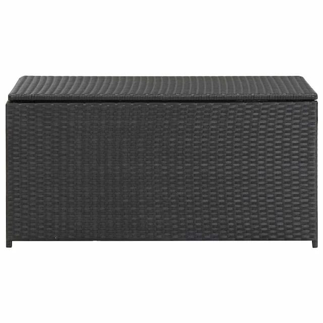 furnicato Gartenbox Poly Rattan 100x50x50 cm Schwarz