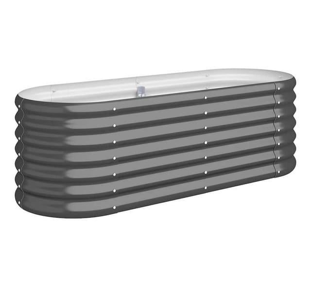 furnicato Hochbeet Pulverbeschichteter Stahl 114x40x36 cm Anthrazit