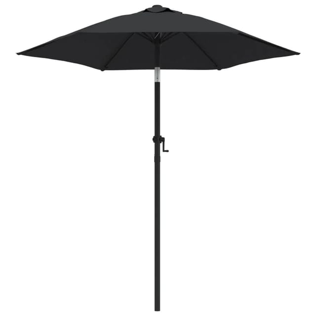 furnicato Sonnenschirm Schwarz 200 x 224 cm Aluminium