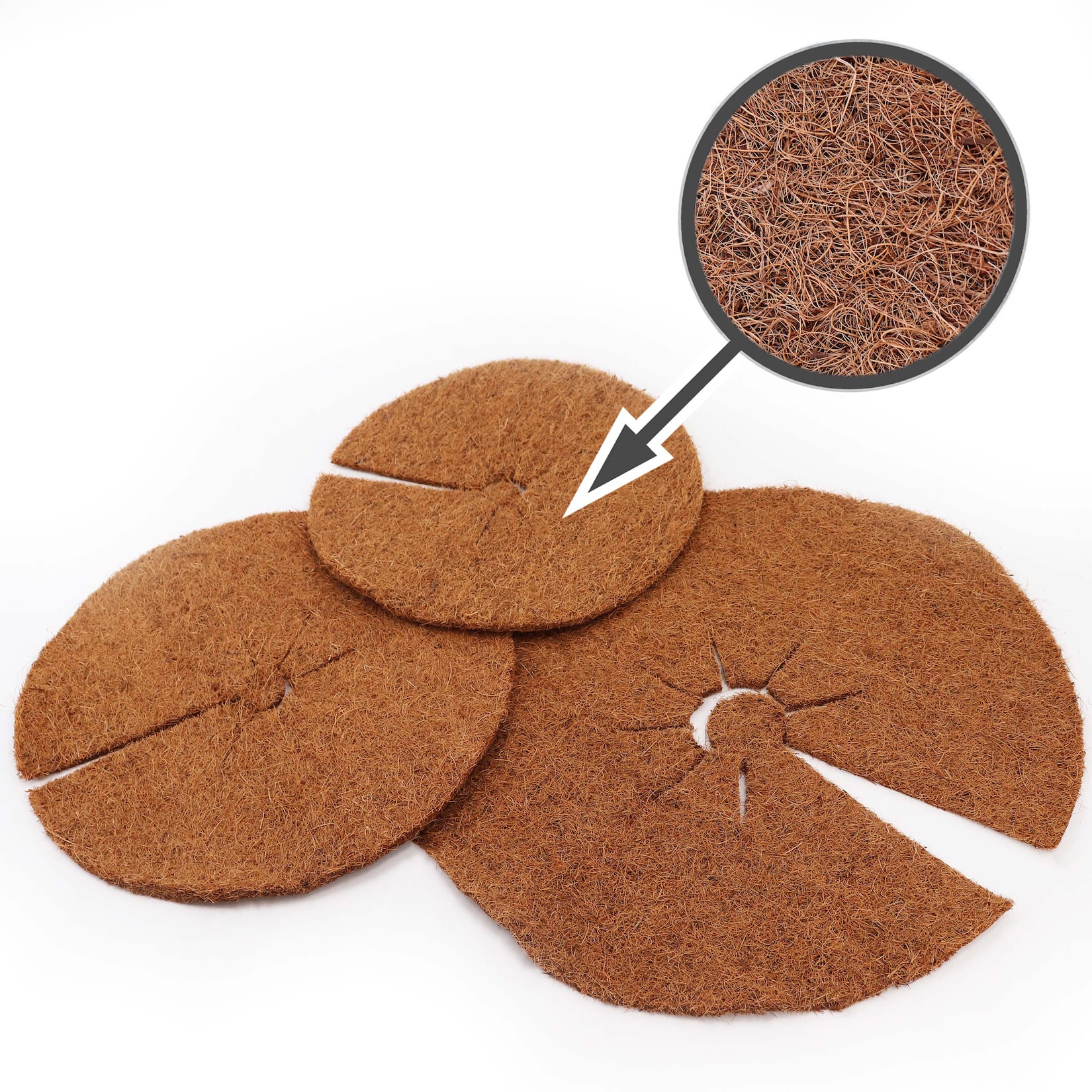 Aquagart 2 Kokos Mulchscheiben 37cm Kokofasermatte Kokosfaser Pflanzenschutzmatte