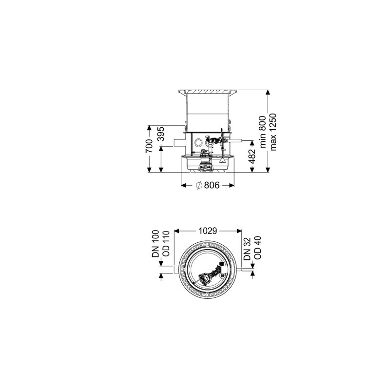 -pumpstation Aquapump Medium Tronic, Gtf 1200, 800-1250 Mm, Klasse D