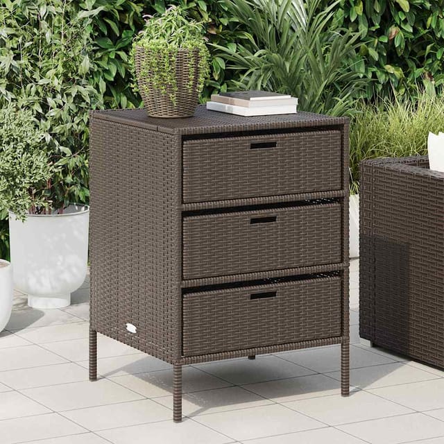 vidaXL Gartenschrank Braun 55x59x80 cm Poly Rattan