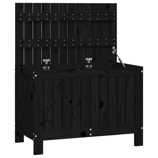 vidaXL Gartentruhe Schwarz 76x42,5x54 cm Massivholz Kiefer