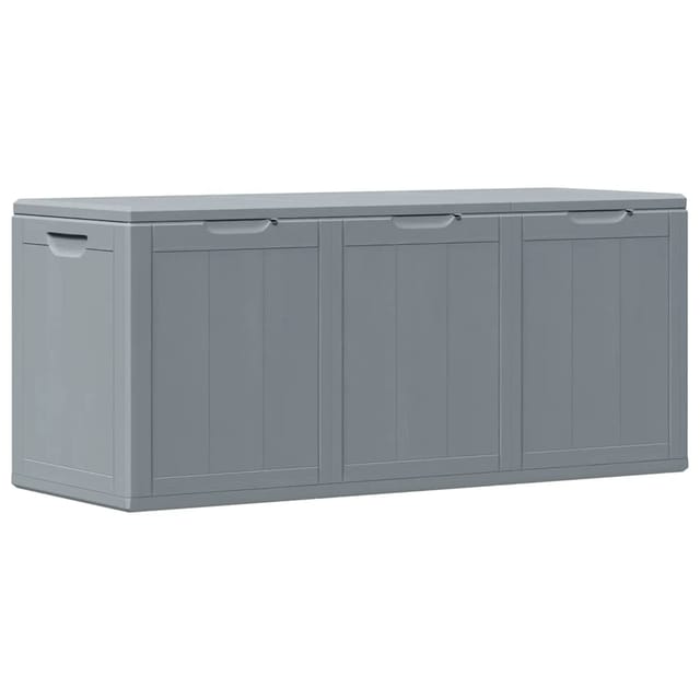 vidaXL Garten-Aufbewahrungsbox Grau 270 L PP Rattan