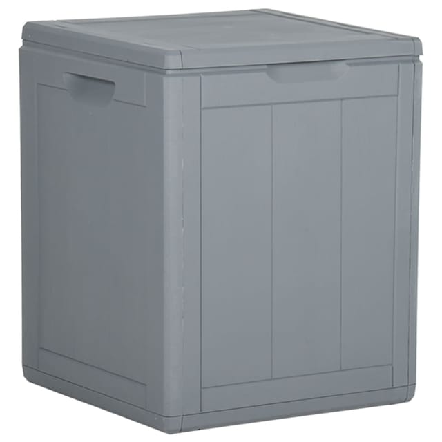 vidaXL Garten-Aufbewahrungsbox Grau 90 L PP Rattan