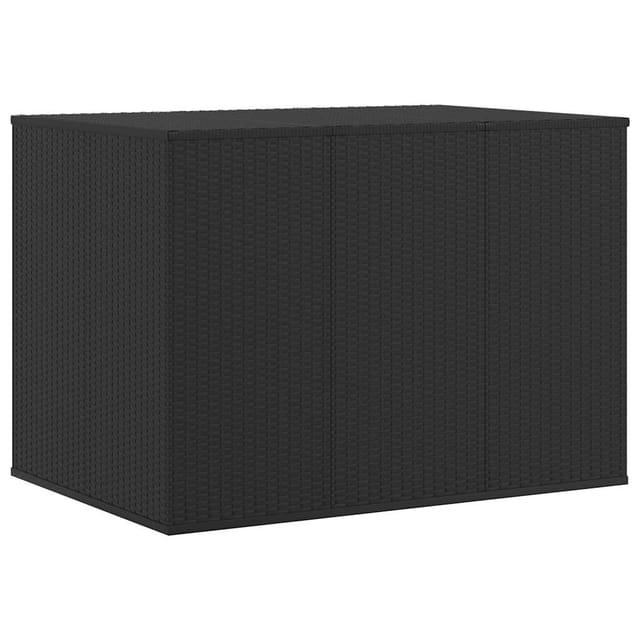 vidaXL Garten-Kissenbox Schwarz PE Rattan 145x100x103 cm