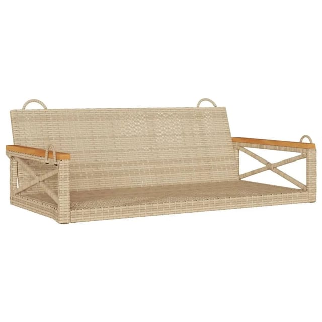 furnicato Hängebank Beige 109x62x40 cm Poly Rattan
