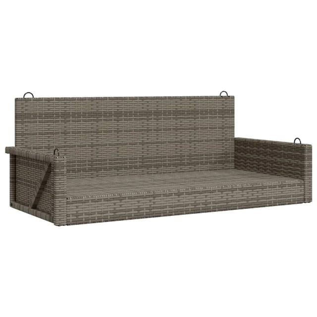 furnicato Hängebank Grau 119x56x48 cm Poly Rattan