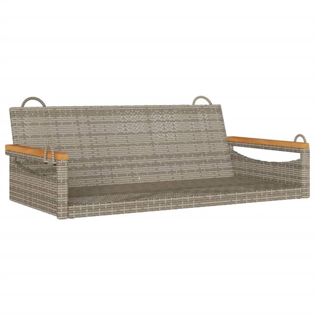 furnicato Hängebank Grau 109x62x40 cm Poly Rattan