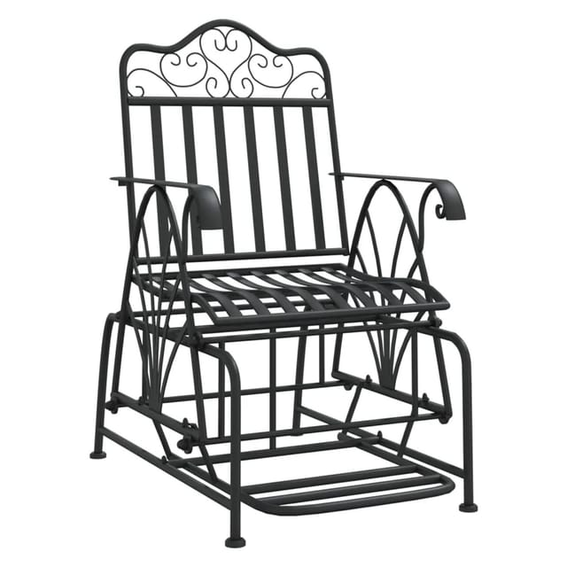 furnicato Schaukelstuhl 61 cm Schwarz Stahl
