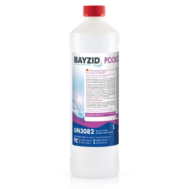 Bayzid Poolclear Trübungsbeseitigung für Pool-Filter mit Kartuschen & Filterballs 6 x 1l