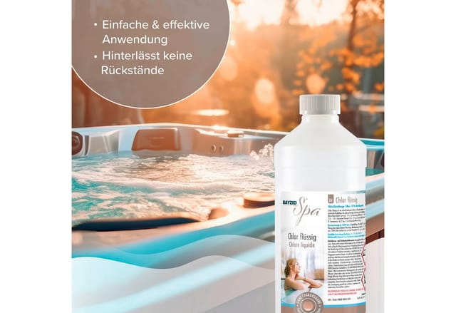 Bayzid Spa Chlor Flüssig für Whirlpools & Planschbecken 6 x 1kg