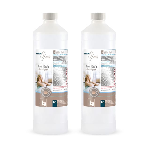 Bayzid Spa Chlor Flüssig für Whirlpools & Planschbecken 2 x 1kg