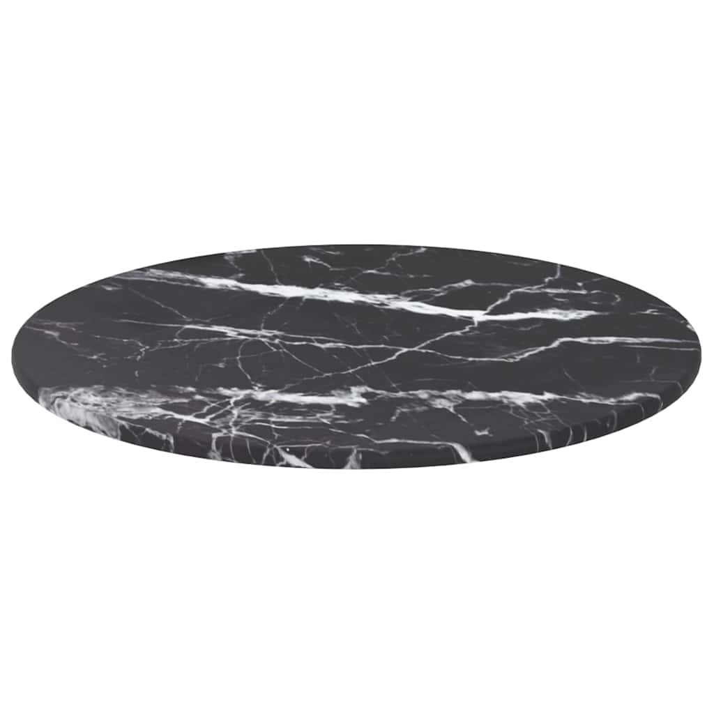 Maison Exclusive - Tischplatte Schwarz Ø30x0,8 Cm Hartglas In Mar