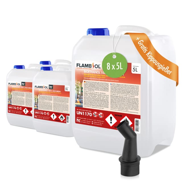 Flambiol Bioethanol 100% Hochrein 8 x 5l
