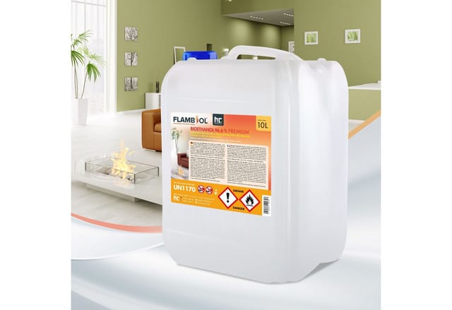 Flambiol Bioethanol 96,6% Premium für Ethanolkamin in Kanistern 3 x 10l