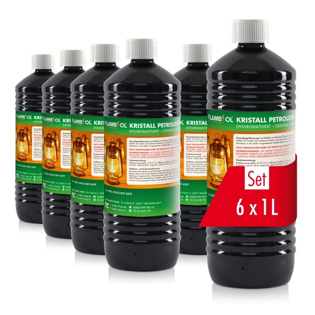 Flambiol Petroleum Heizöl in Flaschen 6 x 1l