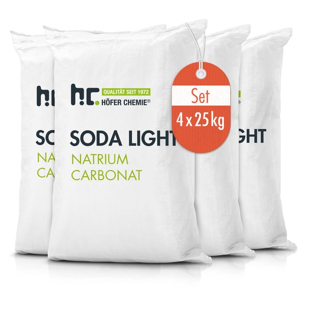 Höfer Chemie Natriumcarbonat Soda Leicht Technische Qualität 4 x 25kg