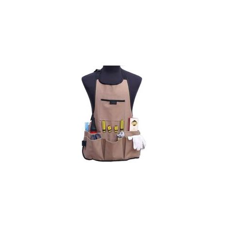 Gartenschürze Für Damen Mit 14 Taschen, 600d-oxford-arbeitsschürze, Verstellbare Schutzschürze Für Gartengeräte (braun)